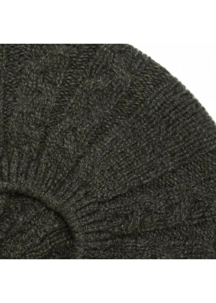 RIVIERA CASHMERE | BERRETTO BASCO TRECCE VERDE Fino al 60% di sconto