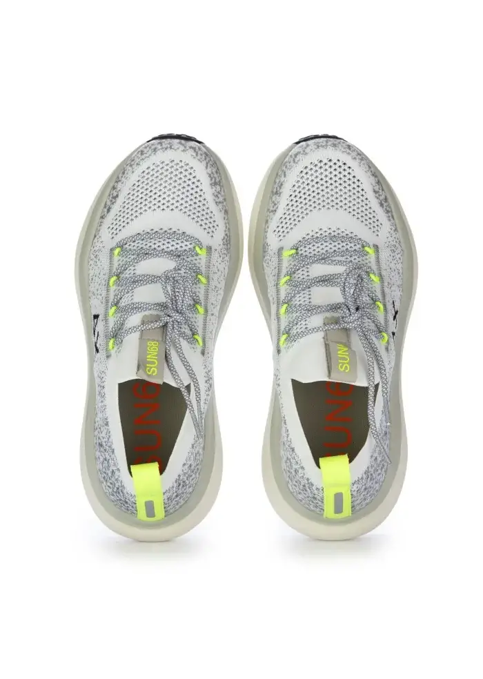 SUN68 | SNEAKERS JUPITER KNIT BIANCO GIALLO FLUO Novità