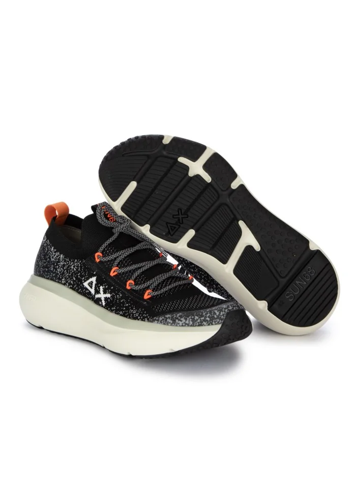 SUN68 | SNEAKERS JUPITER KNIT NERO ARANCIONE Presa