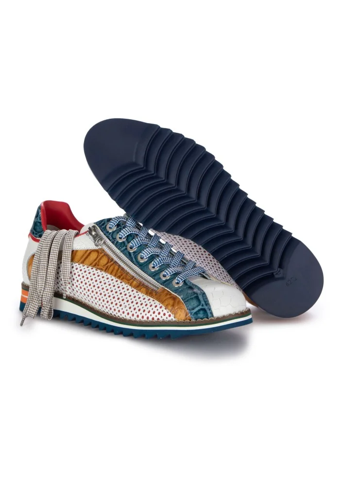 LORENZI | SCARPE ALLACCIATE FRESH BIANCO MARRONE BLU Offerte