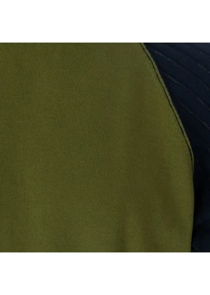 WOOL & CO | T-SHIRT MANICHE COLORATE VERDE BLU BIANCO Grandi sconti