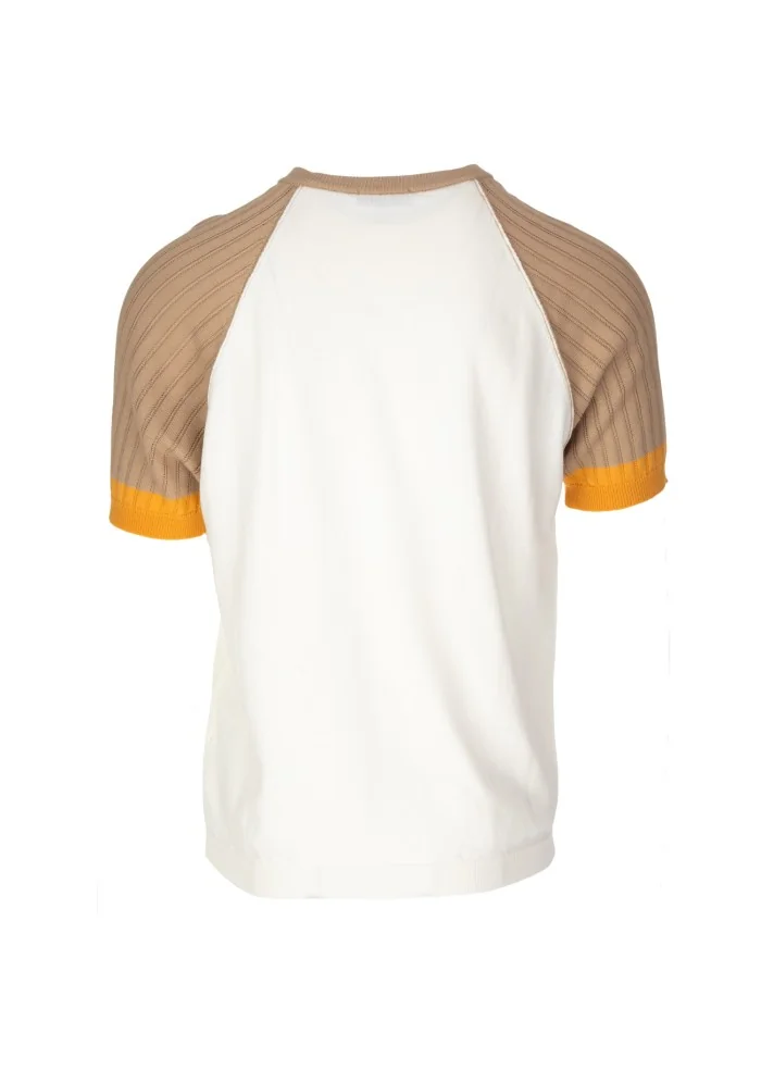 WOOL & CO | T-SHIRT COTONE BIANCO BEIGE OCRA Rilascio limitato
