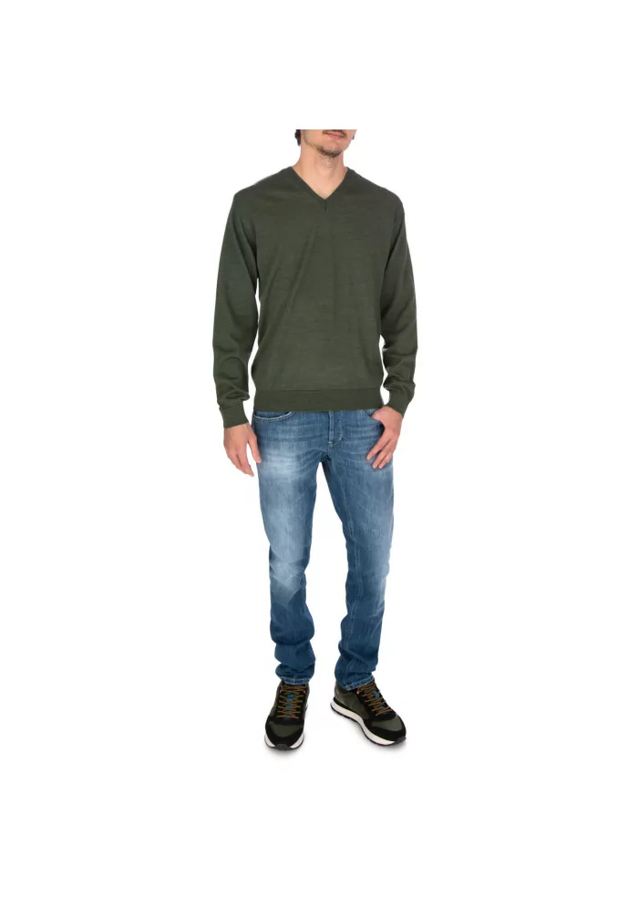 WOOL & CO | MAGLIONE SCOLLO V VERDE Comprare a buon mercato