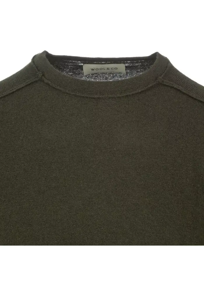 WOOL & CO | MAGLIONE LANA VISCOSA VERDE Grande vendita