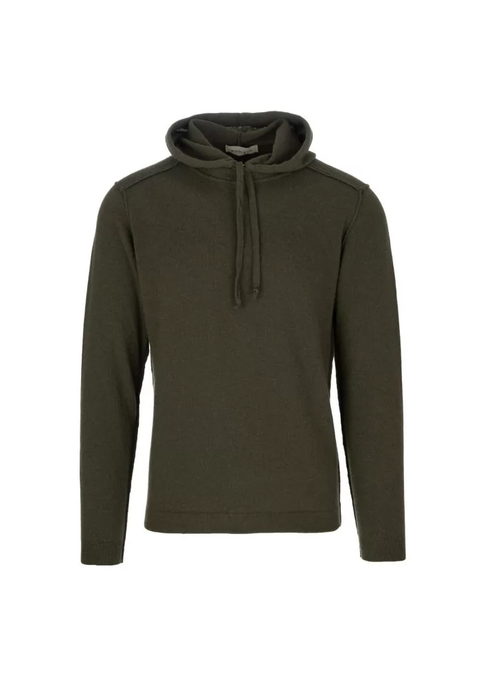 WOOL & CO | MAGLIONE CAPPUCCIO VERDE Fornitura limitata