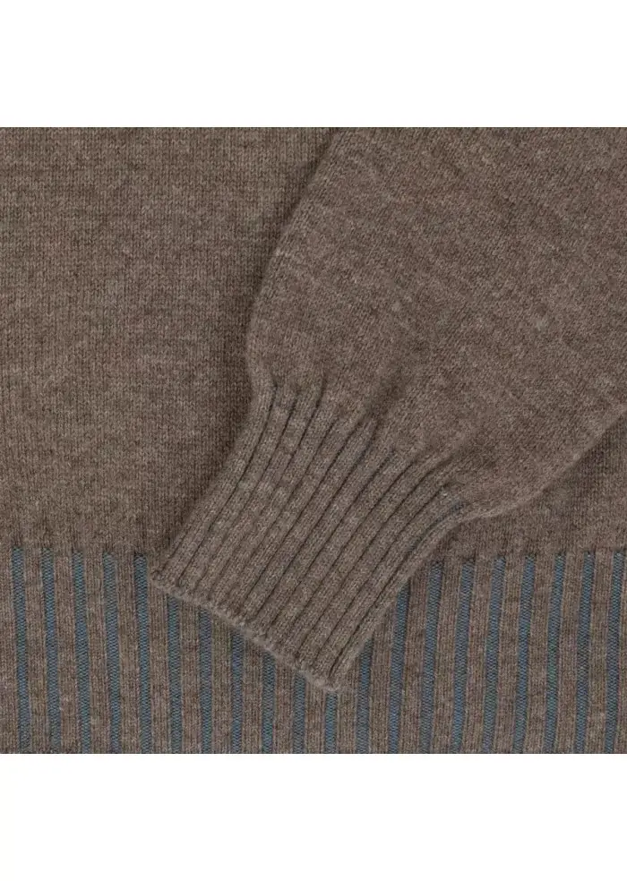 JURTA | MAGLIONE GOVA MERINO MARRONE AZZURRO Vendite stagionali