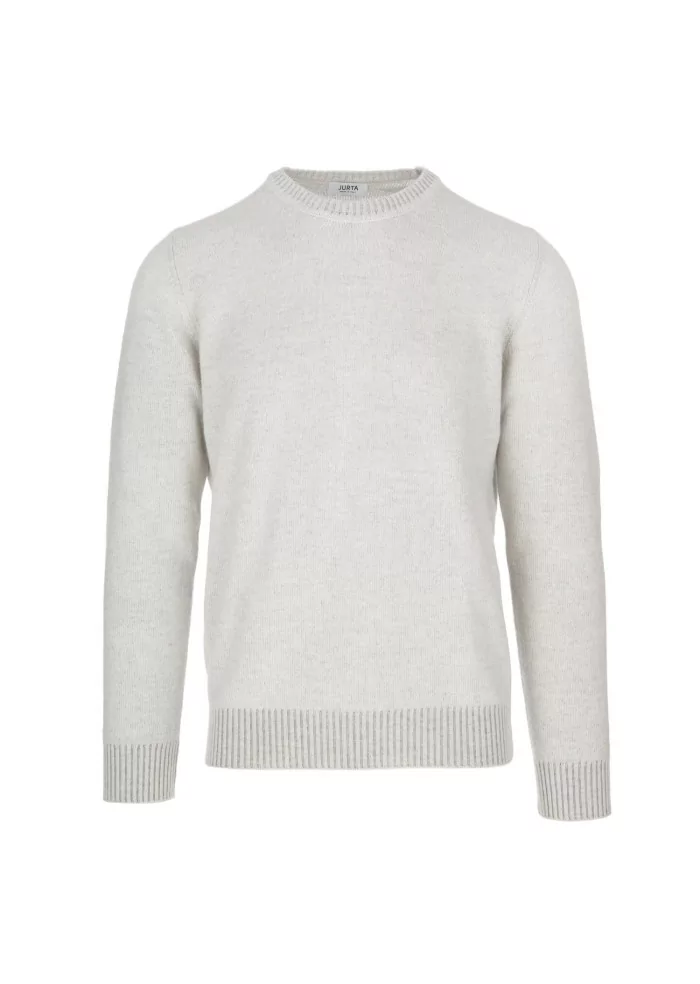 JURTA | MAGLIONE GIROCOLLO LANA MERINO GRIGIO PERLA Black Friday