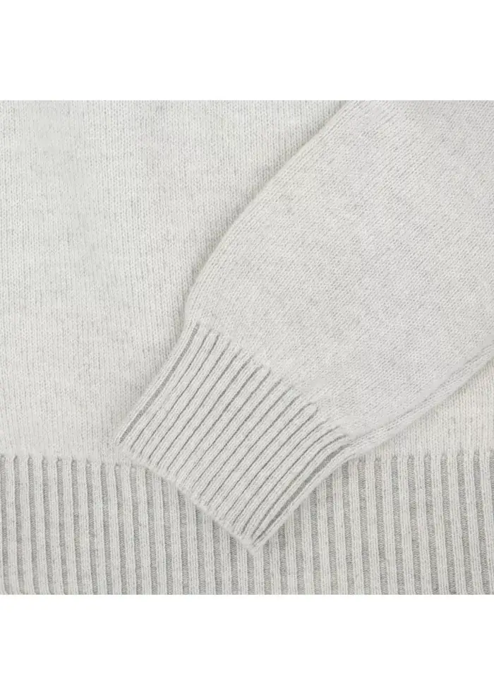 JURTA | MAGLIONE GIROCOLLO LANA MERINO GRIGIO PERLA Black Friday
