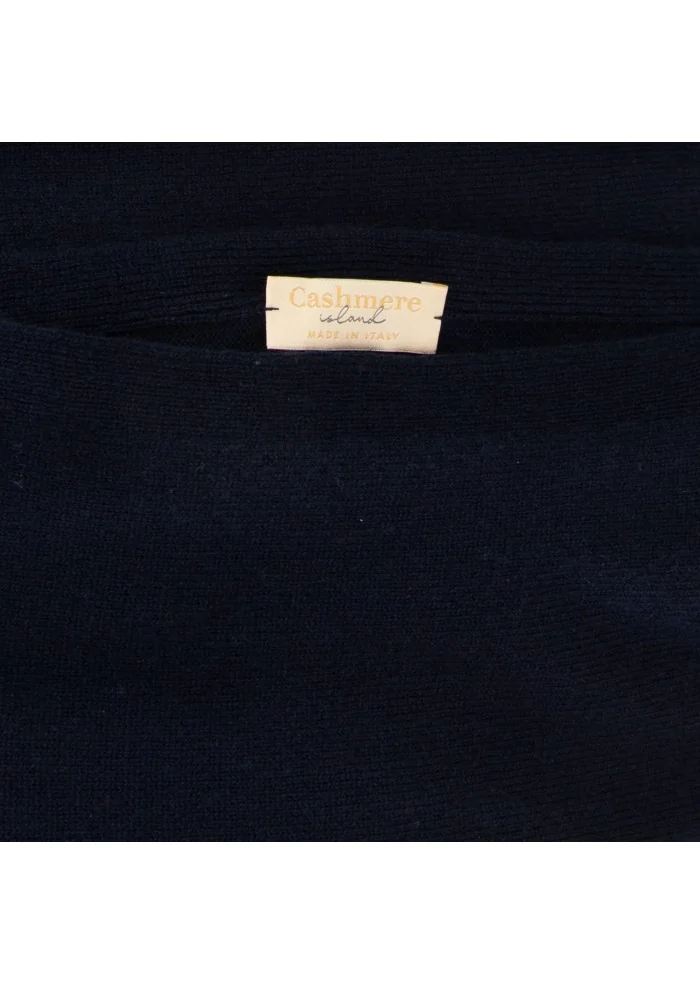 CASHMERE ISLAND | PONCHO SORRENTO BLU Smaltimento dello stoccaggio