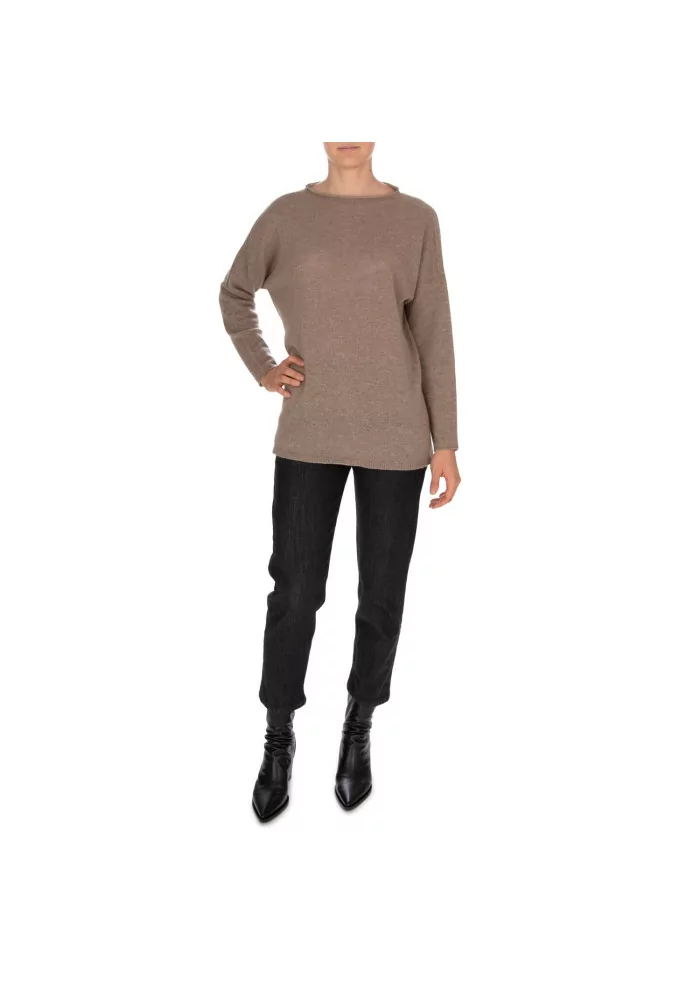 RIVIERA CASHMERE | MAGLIONE RASATO MARRONE Offerte esclusive