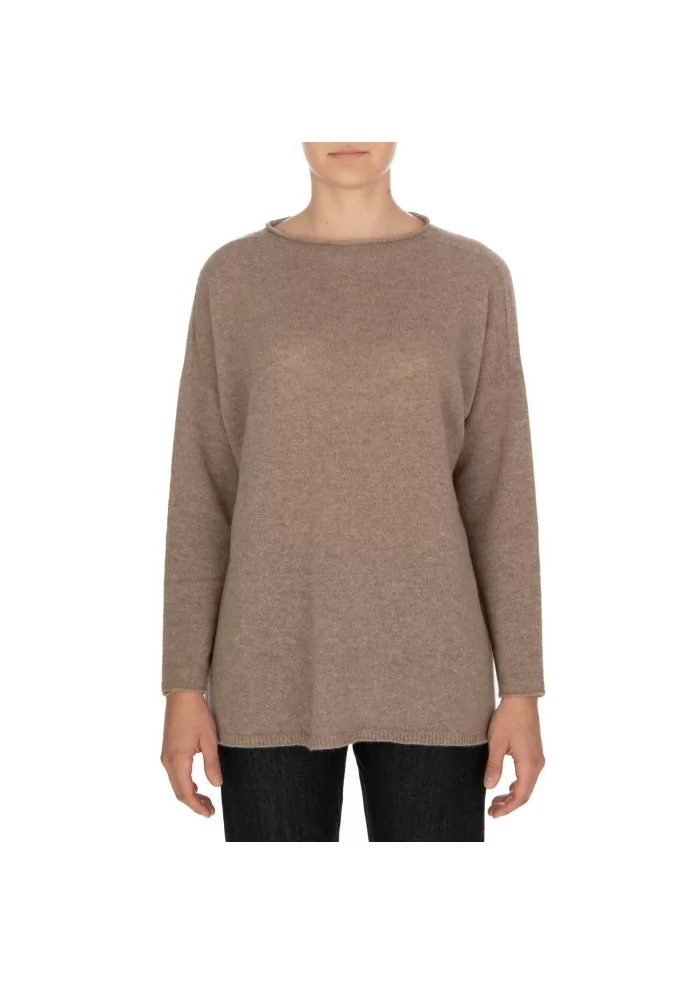 RIVIERA CASHMERE | MAGLIONE RASATO MARRONE Offerte esclusive