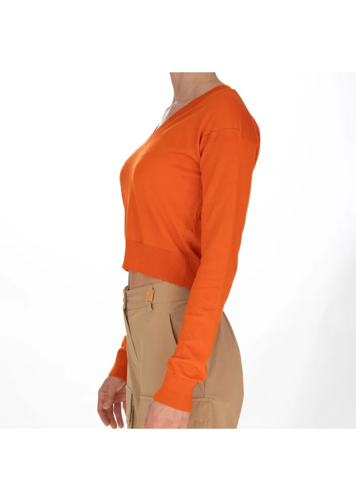 SEMICOUTURE | MAGLIONCINO SCOLLO A V ARANCIONE ACQUISTA ORA