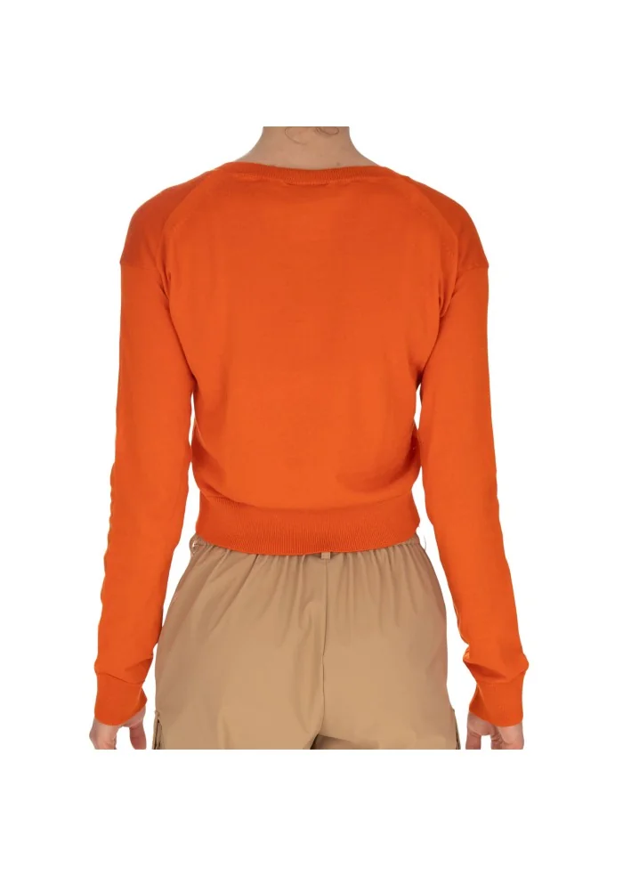 SEMICOUTURE | MAGLIONCINO SCOLLO A V ARANCIONE ACQUISTA ORA