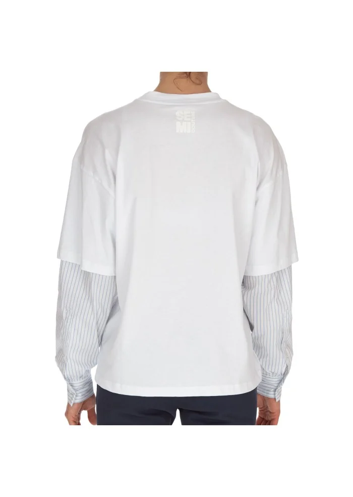SEMICOUTURE | T-SHIRT CAMICIA OVER BIANCO Ultimo giorno