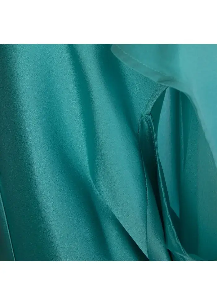 SEMICOUTURE | BLUSA SCOLLO A V ACQUA MARINA Discount Store per i nuovi prodotti