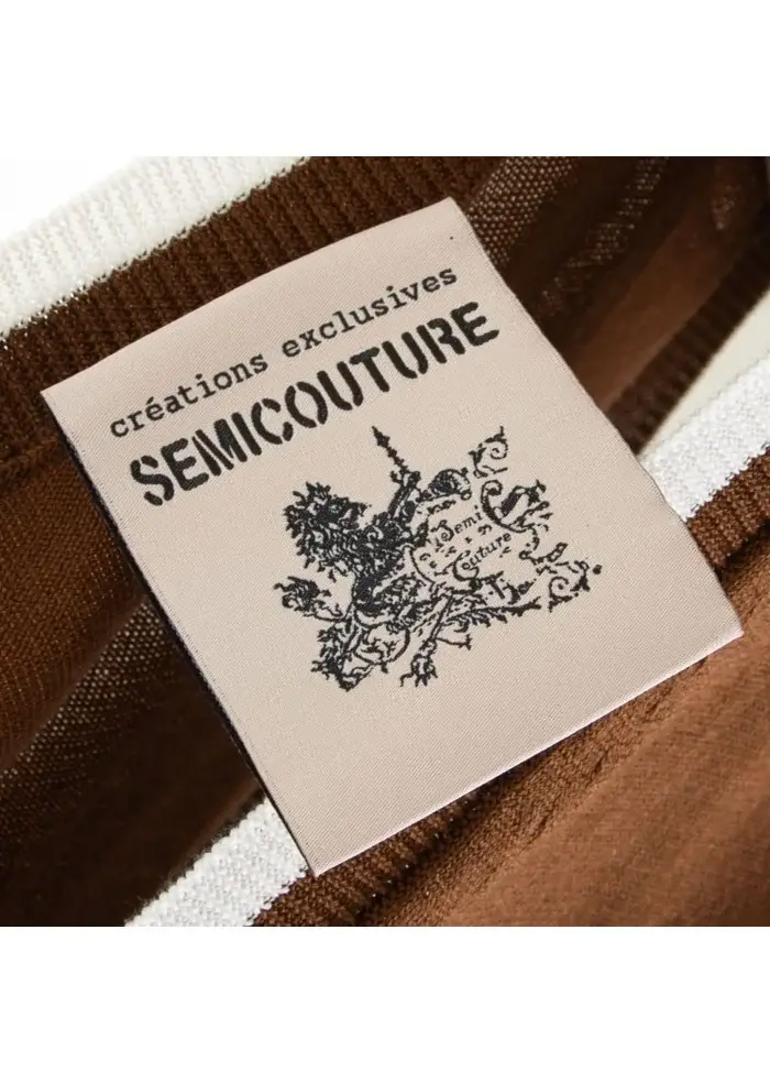 SEMICOUTURE |GILET SCOLLO A V MARRONE Pezzi Unici