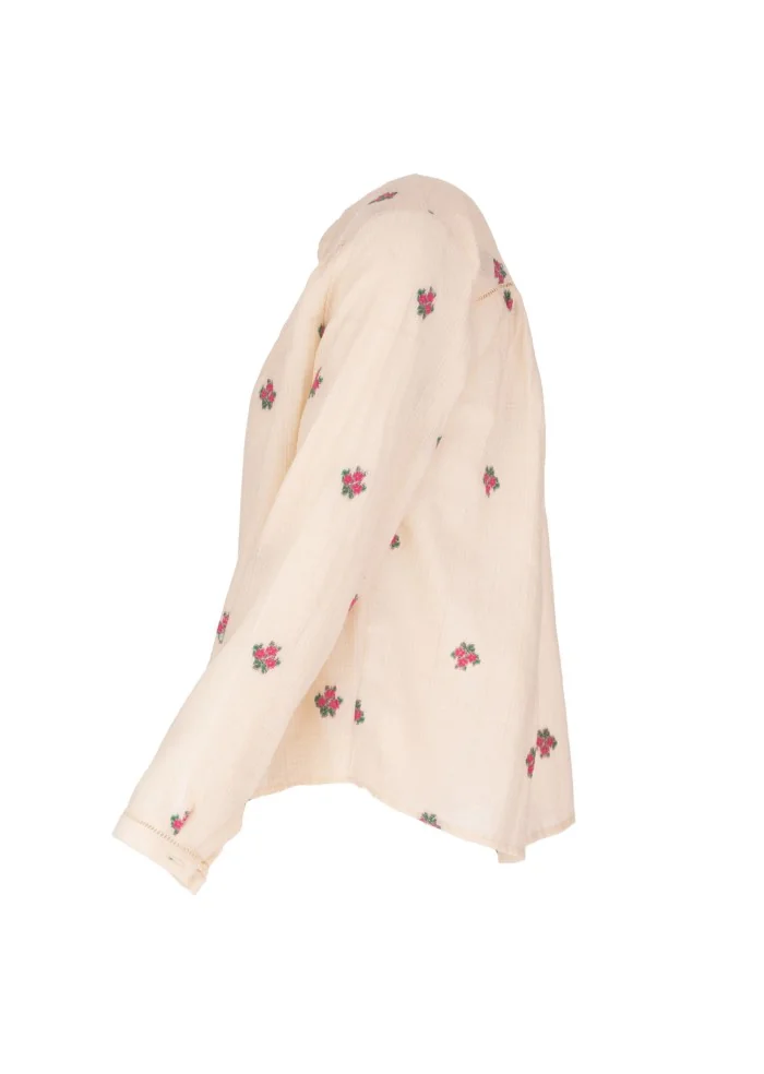 LOUIZON | CAMICIA FIORELLINI BEIGE Qualità Garantita