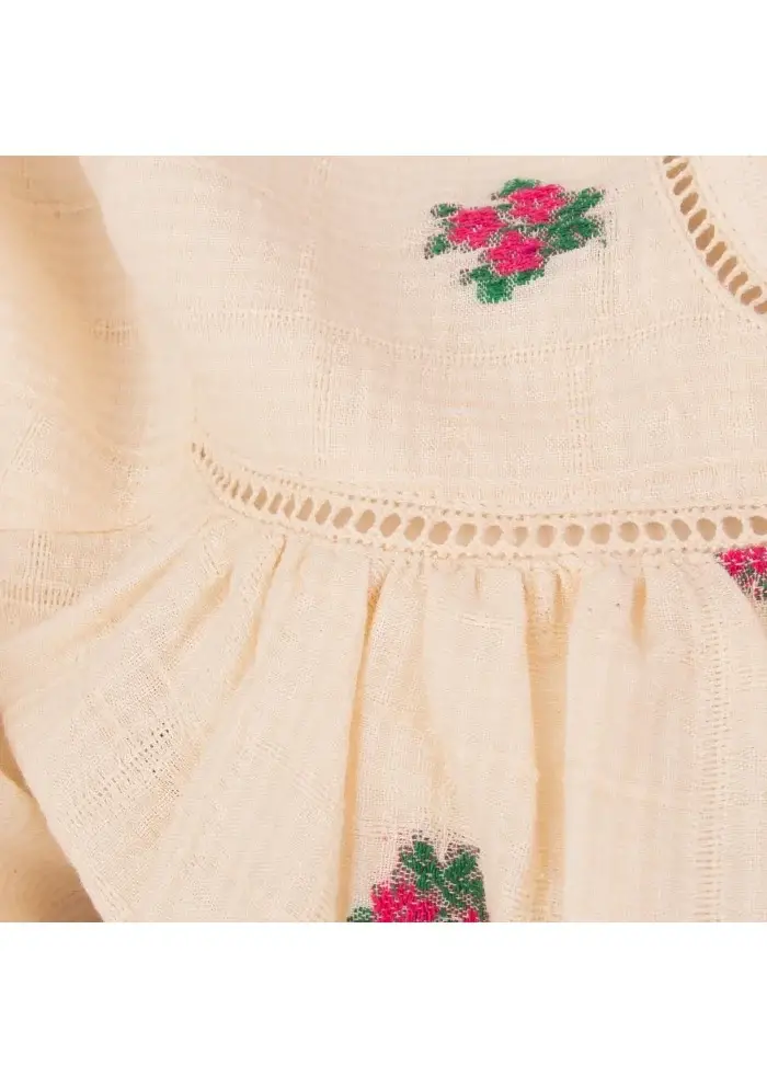 LOUIZON | CAMICIA FIORELLINI BEIGE Qualità Garantita