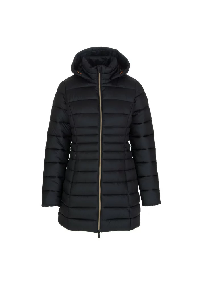 SAVE THE DUCK | PIUMINO CON CAPPUCCIO IRIS17 REESE NERO Consegna Veloce