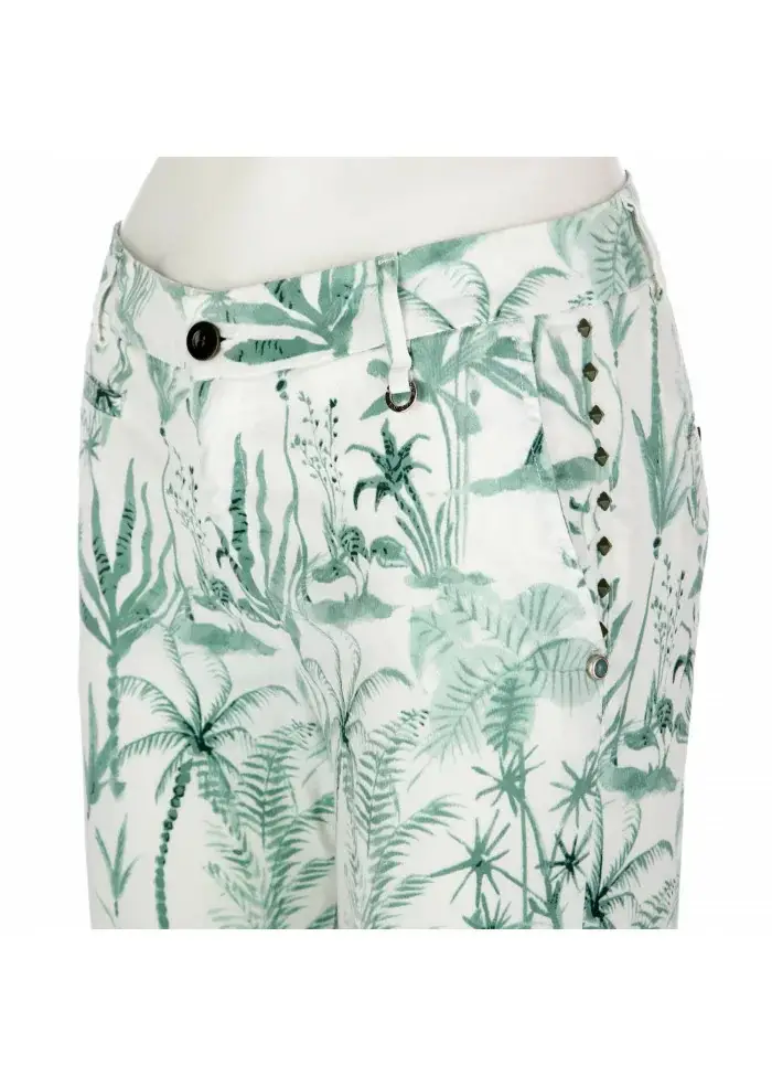 MASON'S | PANTALONI JAQUELINE CAPRI BIANCO VERDE Affare Del Giorno
