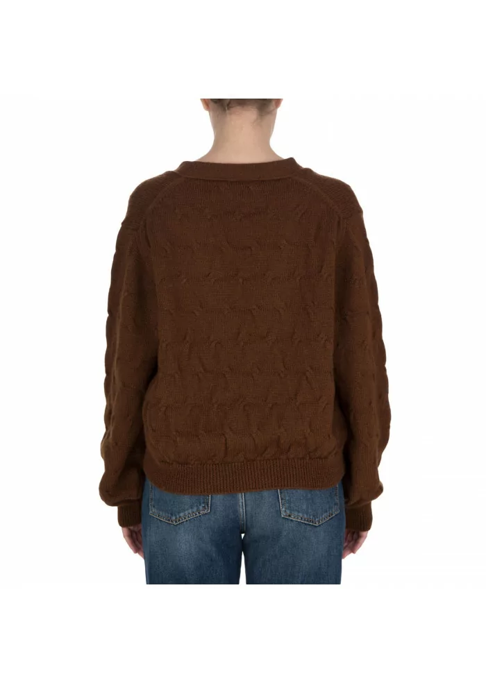 SOLOTRE | CARDIGAN LANA MARRONE Presa