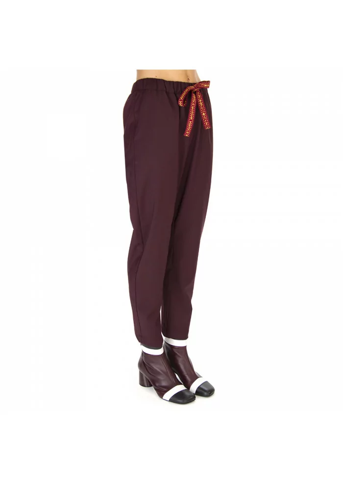 PANTALONI DONNA SEMICOUTURE | Y9AL05 BORDEAUX SCURO Spedizione gratuita