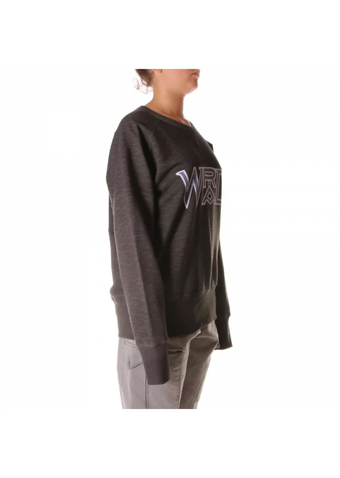 ABBIGLIAMENTO UNISEX FELPA COTONE ORGANICO LOGO GRIGIO WRAD Comprare a buon mercato