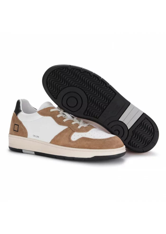 D.A.T.E. | SNEAKERS COURT IN PELLE MARRONE BIANCO Offerta temporanea
