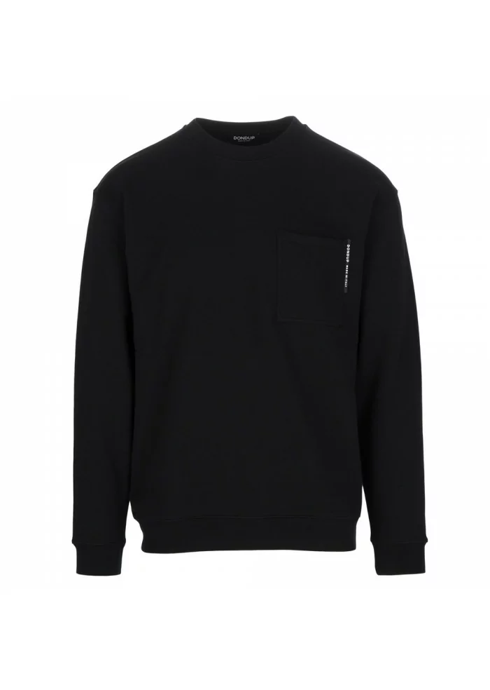 DONDUP | FELPA CON TASCHINO SUL PETTO NERO Promozione temporanea