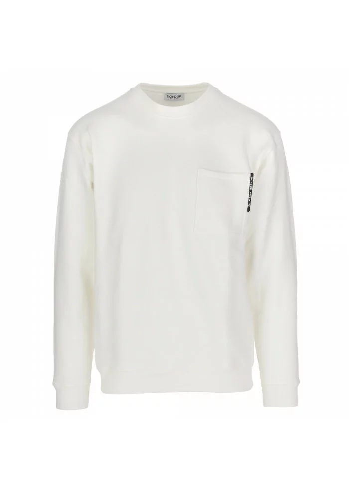 DONDUP | FELPA CON TASCHINO SUL PETTO BIANCO Fino al 50% di sconto