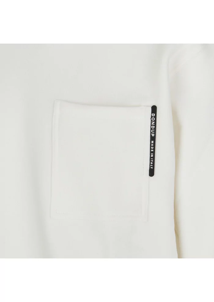 DONDUP | FELPA CON TASCHINO SUL PETTO BIANCO Fino al 50% di sconto