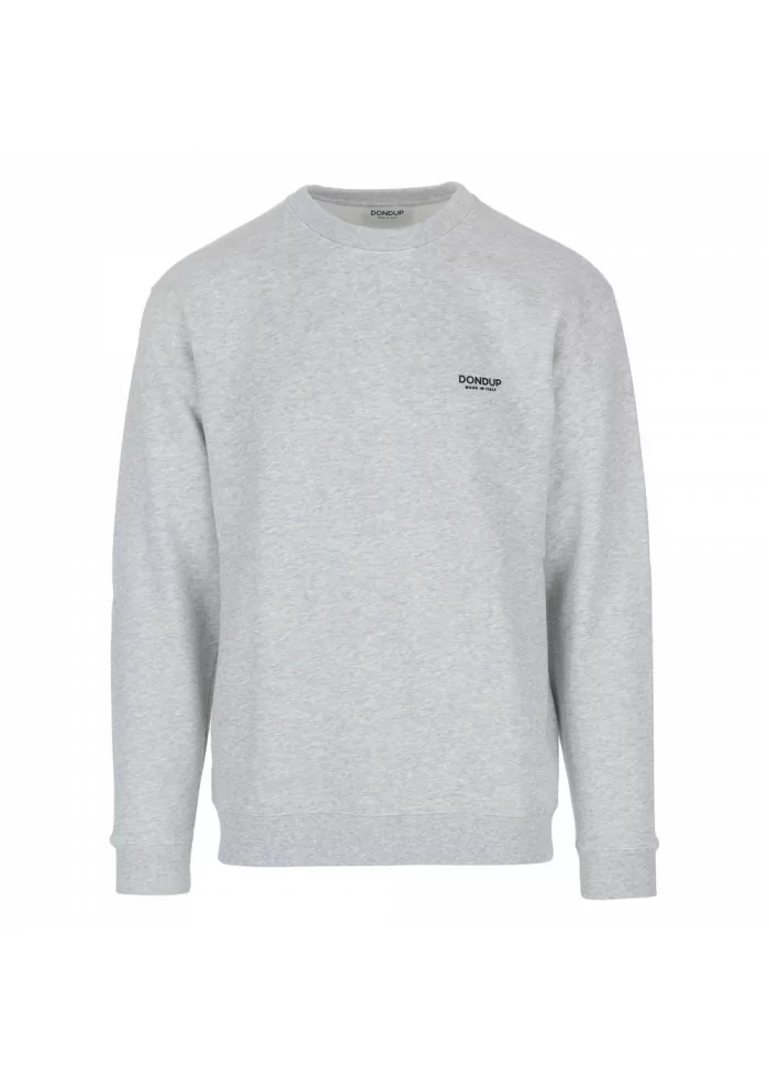 DONDUP | FELPA GIROCOLLO CON POLSINI ELASTICIZZATI GRIGIO Fino al 65% di sconto