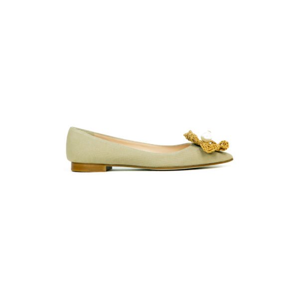 Prosperine Ballerina da Donna in Tessuto con Fiore