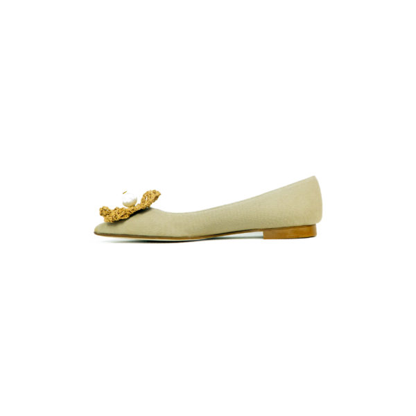 Prosperine Ballerina da Donna in Tessuto con Fiore Saldi Di Fabbrica