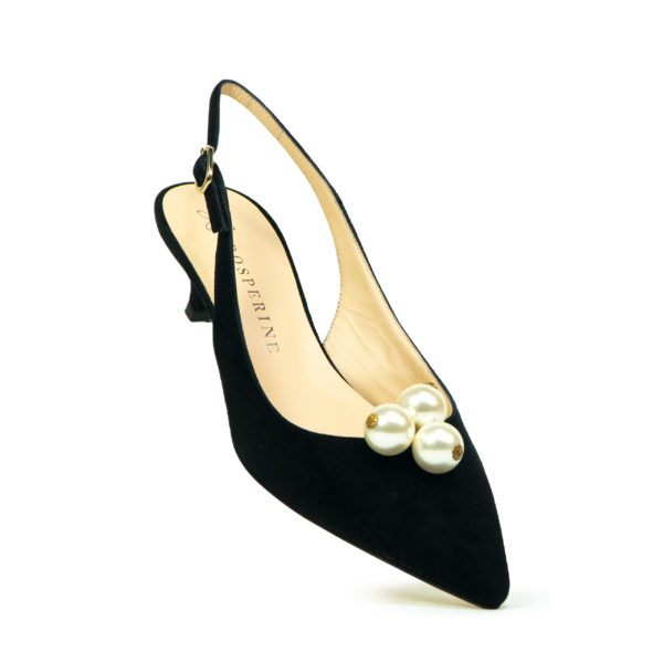 Prosperine Chanel da Donna in Camoscio con Perle Presa