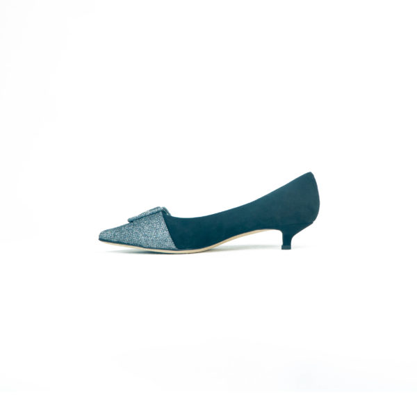 Prosperine Scarpa da Donna con Tacco in Camoscio e Glitter Nuova