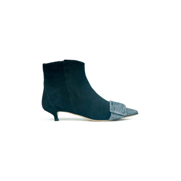 Prosperine Stivale da Donna in Camoscio con Punta in Glitter