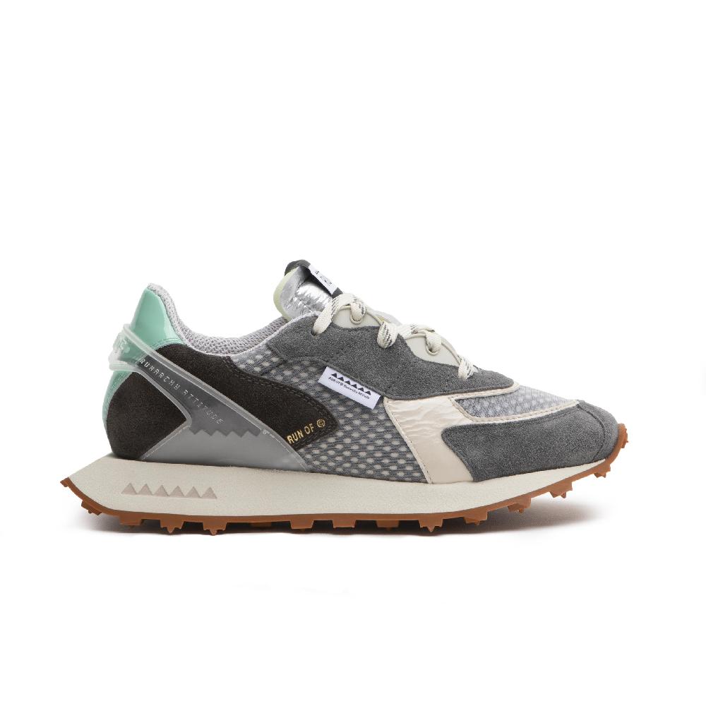 RUN OF Abelia sneakers in pelle scamosciata e rete di nylon con talloncino in pelle % Offerte