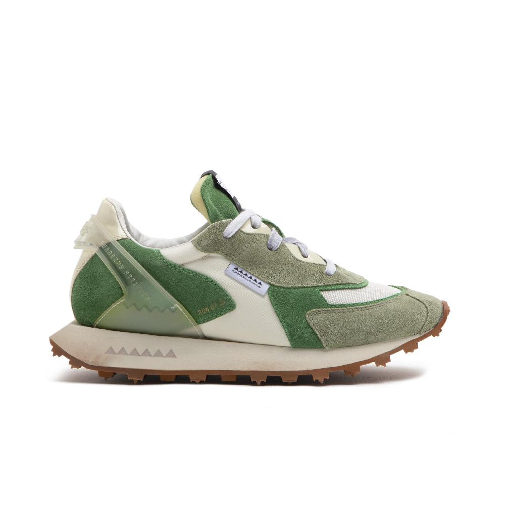 RUN OF Mango sneakers in pelle e nylon con talloncino in pelle In Saldo