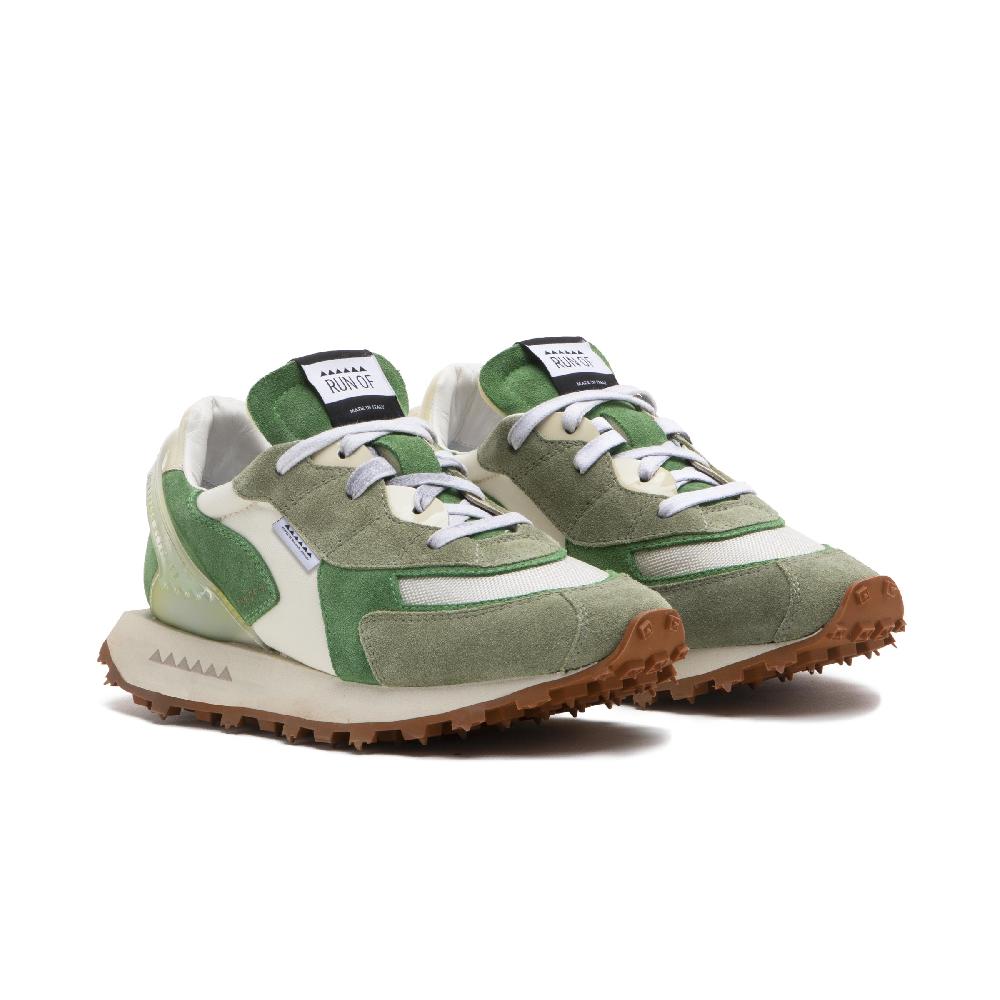 RUN OF Mango sneakers in pelle e nylon con talloncino in pelle In Saldo