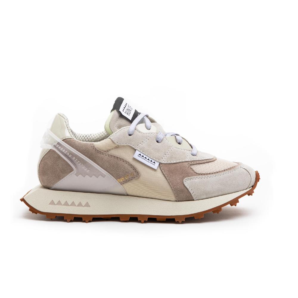 RUN OF Finch sneakers in pelle scamosciata e mesh marrone Nuova