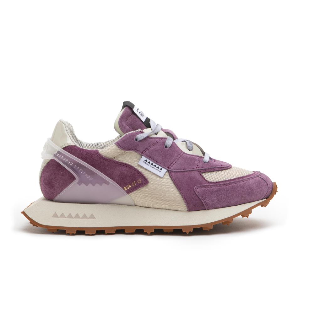RUN OF Grape sneakers in pelle scamosciata viola e mesh Moda