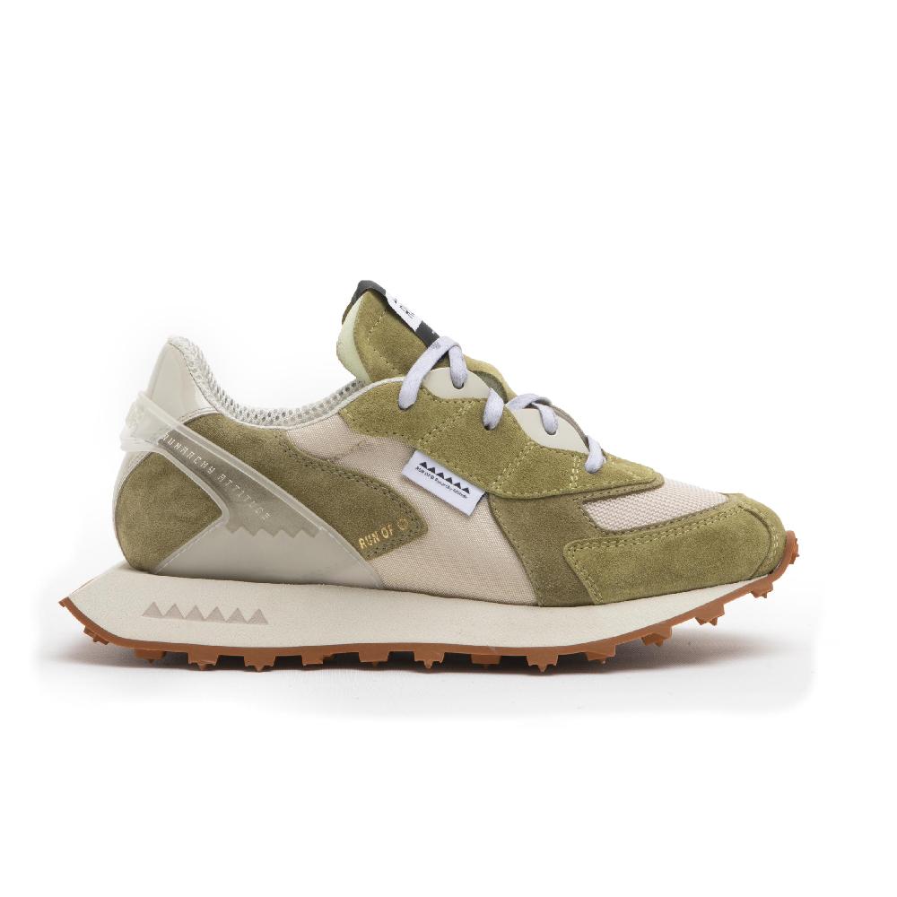 RUN OF Musk sneakers in pelle scamosciata e mesh marrone 2025