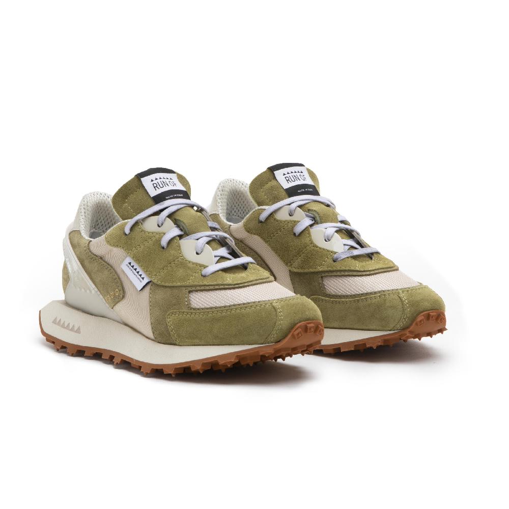RUN OF Musk sneakers in pelle scamosciata e mesh marrone 2025