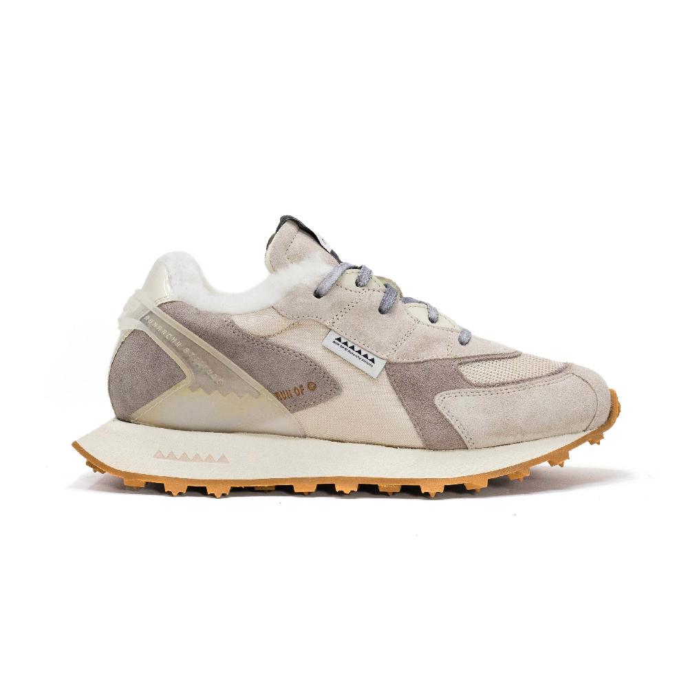 RUN OF Finch SH sneakers in pelle scamosciata shearling e nylon web ufficiale 2025