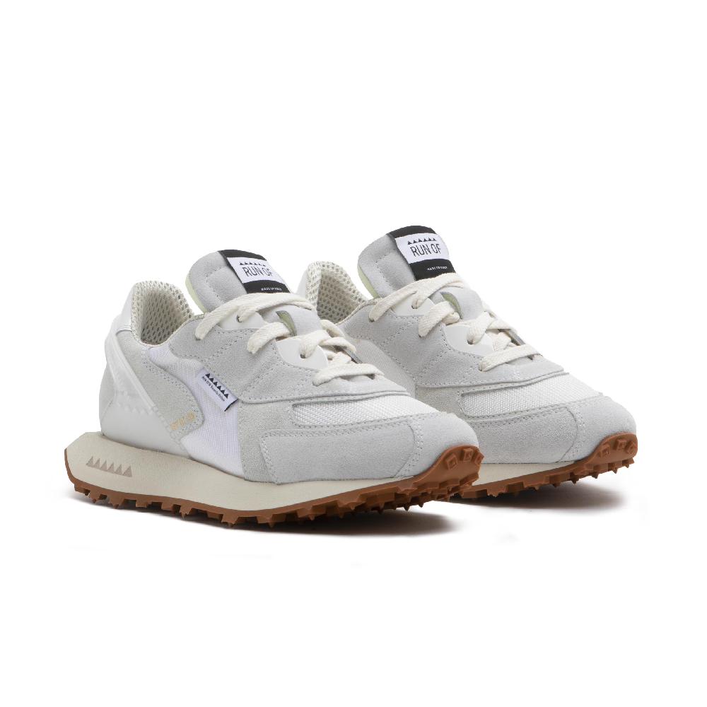 RUN OF Purity sneaker bianche in pelle scamosciata nylon e mesh In Linea
