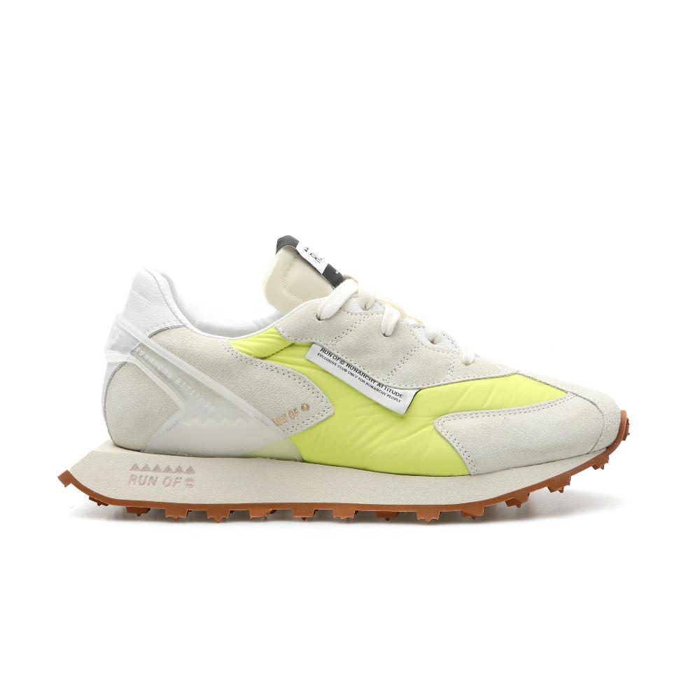 RUN OF Lime/B sneakers in pelle scamosciata e nylon color lime Nuovo
