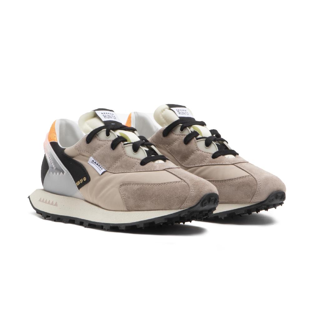 RUN OF Iberica sneakers in pelle scamosciata e nylon con talloncino arancione Vendita