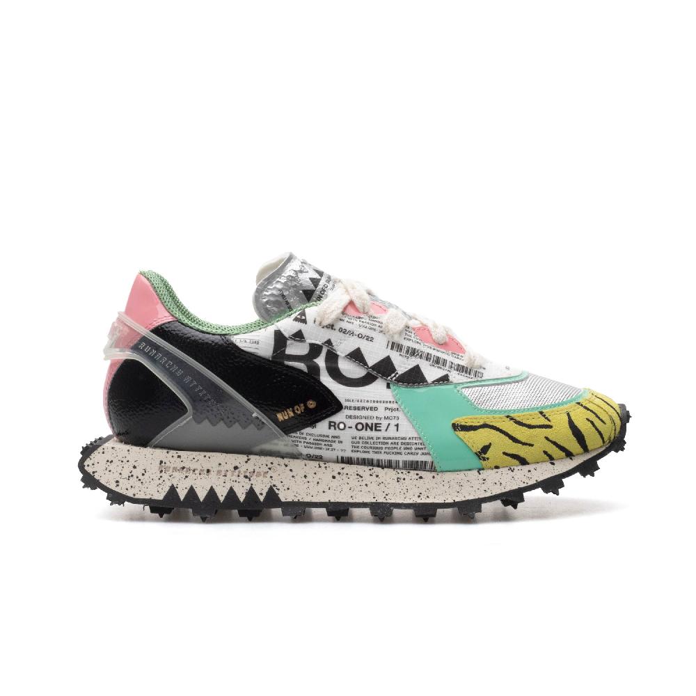 RUN OF Ro1 Roma sneakers in pelle nylon pelle scamosciata e rete Pezzi Unici