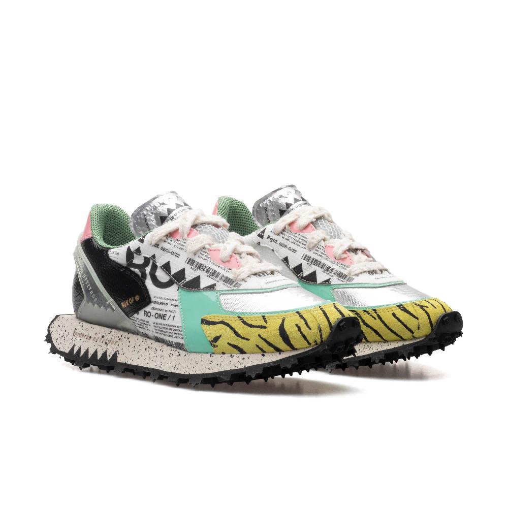 RUN OF Ro1 Roma sneakers in pelle nylon pelle scamosciata e rete Pezzi Unici